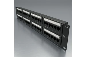 48 Port CAT6 UTP Loaded Patch Panel 1U 19 Inch Rack Mount RJ45 Connector Panel for Office Telecom Network Cabling Management