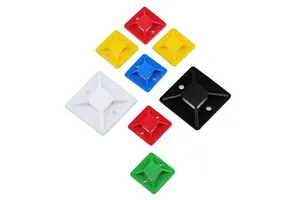 OEM Factory Self-adhesive Cable Tie Mounts 20MMx20MM Nylon Wall Cable Tie Base Black/White or Customized