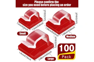 Jiaen Self Adhesive Silicone Cable Clips 1.5x1.5cm 0-120 Cable Management Fasteners for Home Use