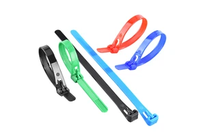 6 Inch 150x7.6mm Reusable Nylon 66 Cable Ties 100pcs Black Zip Tie for Computer Wire 150x7.6mm Releasable Loop Tie