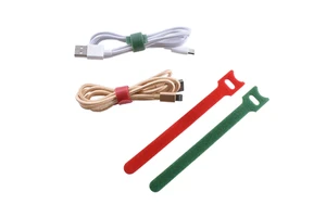 Reusable Nylon Cable Ties 12mm Self-Gripping Wire Management Straps Hook Loop Self-Locking for Organizing Cables