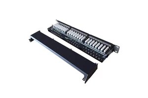 Real Cat6A 10Giga Network STP Fully Shielded High Density Heavy Duty / Kron IDC / 1U 48 Port 19" Network Ethernet Patch Panel