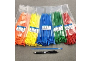 8-Inch Cable Ties 100-Pack Self-Lockable Nylon Wire Clips Multi-Color House Workplace Yard Garage 4.8x200mm 50LBS CE Certified