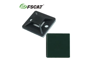 FSCAT Industry Heavy Duty Self Adhesive Cable Tie Mounts 28x28mm Nylon Cable Tie Mount Base Strong Adhesion for Cable Management