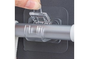 PVC Transparent Wall-Mounted Adhesive Curtain Rod Fixed Support Bracket Adjustable Hook No-Drill 5kg Load Capacity Modern Design