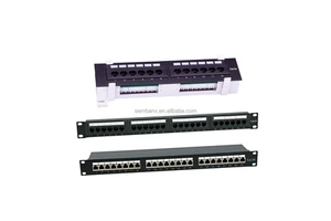 24 Port Patch Panel Utp Ftp Rj45 network Cat5e Cat6 Cat6a Cat7 Patch Panel 19 Inch or 10 Inch