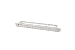 19" Patch Panel for 48 Keystone Jacks, 1U, Unloaded, Light Grey