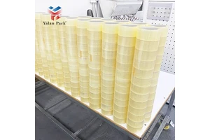 Yalanpack Clear Adhesive Packing Tape Waterproof Acrylic Free Bopp Carton Sealing Tape Transparent Plastic High Quality 45mic