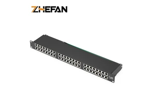 Shielded Patch Panel 48 Port 2u 19" Data Internet Cat6 Rj45 Rack Panel 48 Port 19 Inch Network Patch Panel