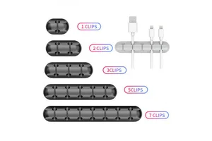New Desktop Earphone Cable Clips 1/2/3/5/7 Silicone Cable Winder Wire Cable Organizer
