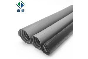 High Quality Steel PVC Coated Black and Gray Flexible Corrugated Electrical Conduit with Flame Resistant for UV-Resistant Duct