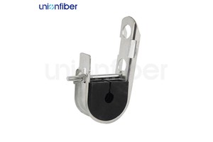 J Hook Suspension Clamp Fiber Optic Drop Cable Support Anchor FTTH Wall Bracket Rubber Insert Stainless Steel Aerial Hardware