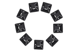 XJH Black White Nylon PA Self Adhesive Cable Tie Holder 30x30mm 100pcs/bag Cable Fixed