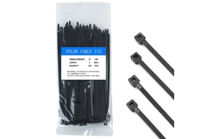 XINJU 3.6x200mm Nylon66 Self-Locking Black Electrical Cable Ties CE Certified 100 Pcs/Pack