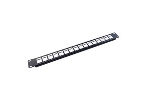 Cat6 Networking Patch Panel 16 Port 19 Inch 1U Unloaded Blank Rack Mount for Keystone Jack Modules