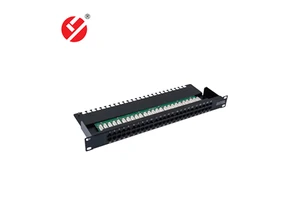 LIYUAN 19\" 1U Telephone Patch Panel with 50 Ports 8P4C Cat55e Unshielded for Networking Model LY-PP5-16-A
