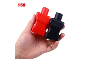 Positive and Negative Battery Terminal Covers Red Black Soft Rubber with PVC Insulation Cable End Caps for Protective End Cap