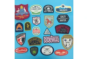 Custom Baseball Hats Woven Badge Patch Self-adhesive Woven Fabric Patches for Hat