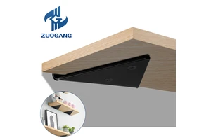 Zuogang Triangle Wall Heavy Duty Adjustable Floating Adhesive Gold Hidden Shelf Brackets From Guangdong