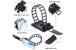 Adjustable Wire Clips Nylon66 Cable Tie Mount Clamp Nylon Cable Clips Adhesive Cable Organizer
