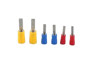 Factory DBV1.25-10 Nylon PVC Copper Brass Electrical Wire End Connector Chip-Shaped Pre-Insulated Ring Terminals Cable End Caps