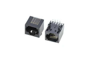 GLGNET MIC24111-0108 Network Interface Tab Up 1x1 Port Ethernet Female Modular Jack 100Base-T 8 Pin PCB RJ45 Connector With LEDs