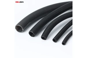 GSKJ Flexible Split Flame Retardant Corrugated Tube Wire Protection Conduit for Electrical Cable Harness