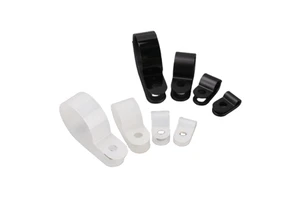 UC-7 1-1/4inch 31.8mm R Type PA66 Plastic Cable Clip ROHS 94-V2 Black White Extra Thick Cable Organizer Customizable Colors