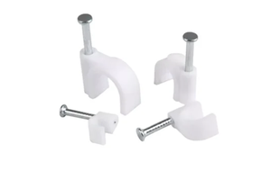100pcs Cable Clips With Steel Nail White 4mm 5mm 6mm 8mm 10mm Wire Wall Clamp Wire Staples