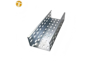 150*100 Carbon Steel Galvanized Perforated Trough Cable Tray Customized By Manufacturer With High Quality
