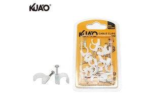 Nail in Cable Clips Plastic Cable Clips with Steel Nails Data Wire Holder Cable Staples 9mm 22pcs