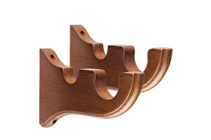 Double Curtain Rod Bracket Holder 32mm Wall to Wall Adhesive Wooden Modern Wood Fashionable Painting Wooden Poles Contemporary