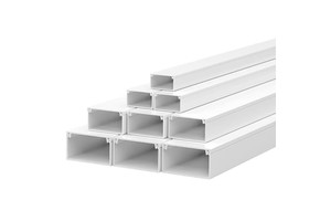PVC Cable Tray - Brand New Material, Pure White, Fire-Retardant Square Cable Tray 20-100mm for Exposed Wiring Installation