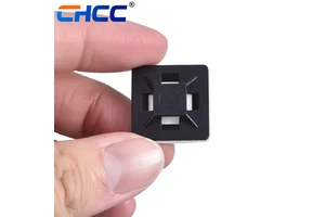 3MM Glue 20x20mm Sticky Self Adhesive Nylon Cable Tie Mounting Bracket Wall Anchor Clip Clamp Adhesive Tie Mount