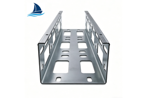 Floor Cable Tray 200x100mm Galvanized Steel Perforated Industrial Cable Tray for Workshop