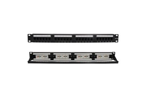 19 Inch UTP RJ45 Cat5e Network Panel Patch 24 Ports Thickened Steel 1U Low Price LED Patch Panel Cat6a Connector Accessories