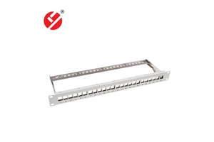 LIYUAN 19 Inches 1U 24 Port Blank Cat6a 6/6A Patch Panel Model LY-PP5-30 Black Networking
