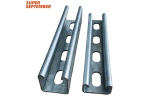 Galvanized Steel Strut Slotted C Channel 10ft Industrial Gauge Half Slotted Metal Framing U Channel Support Conduits Fittings