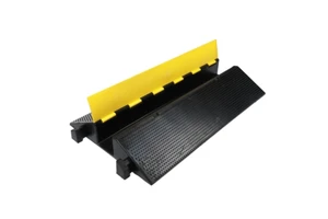 Heavy Duty Rubber Cable Hump Channel Protectors 1-Channel Cable Ramp Guards Construction Speed Bumps Floor Protective Cover