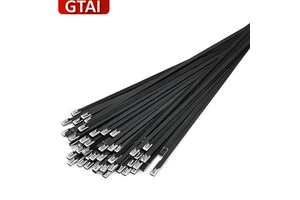 GTAI Stainless Steel Self-Locking Cable Tie 4.6mm*250mm 304 Epoxy Coated Black