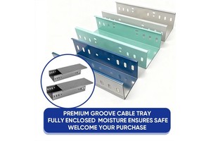 High Strength Groove Cable Tray Fully Enclosed Custom Sizes Colors for Power Grid Municipal Construction Industrial Projects