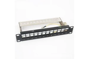 Patch Panel Mini 12 Port Patch Panel STP Shielded 10-Inch with Removable Back Bar