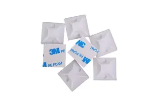 Industrial-Grade High-Strength Nylon Adhesive Flat Tie Mount with Flame-Retardant 94V-2 for Factory Equipment
