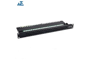 2U Cat3 Coaxial FC 50 Port Patch Panel ANSI/TIA-568-C.2 Certified CE/RoHS Media Enclosure Audio Rack Black/Grey 1 Year Warranty