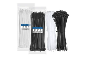 Factory 10 Inch Nylon Cable Ties 100 Pack Plastic Self-Locking Wire Bundles 4.8*250mm Zip Ties Wraps for Indoor Outdoor 50lb