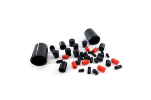 Small Vinyl End Caps Mini PVC Caps for Wire & Cable Ends Electrical Insulation & Dust Protection Black & Red