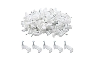 All Kinds Flat/Circle Ethernet Cable Wire Clips Single Coaxial Cable Clamps Nail Plastic Eco-Friendly 6~25mm Cable Management