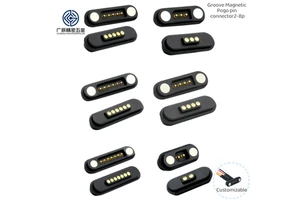 Factory Price 2.54 MM Pitch Male Female Spring Pogo Pin 2 3 4 5 7 10 12 Pin Groove Waterproof Magnetic Pogo Pin Connector