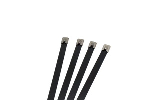 PVC Covered Cable Tie Ball Lock Type Metal Wrap Cable Tie