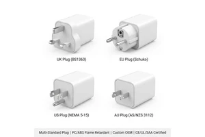 Durable Insulated White Grey Power Cord Cable Wire Connector Plug Base Industrial Components Custom Plastic Injection Molding
